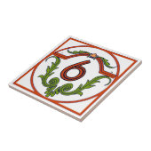 赤スペインの文字6 タイル (側面)