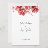 赤スペインの花結婚式招待状 招待状 (裏面)