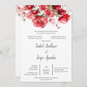 赤スペインの花結婚式招待状 招待状 (正面/裏面)