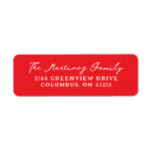 赤スペックルシンプル休日差出人住所 ラベル (正面)