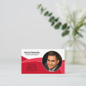 赤セキュリティプロフェッショナルカスタム写真QRコード 名刺 (スタンド正面)