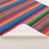 赤セラペサルティーヨ・伝統的メキシコ毛布 シェルパブランケット (3/4)