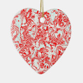 赤セラミックハート セラミックオーナメント (右)