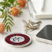 赤ゼブラモノグラム キーホルダー (側面)