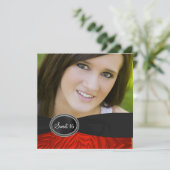 赤ゼブラ写真甘い16誕生日パーティー 招待状 (スタンド正面)