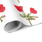 赤ゼラニウムフラワーラッピング紙 ラッピングペーパー (ロールコーナー)