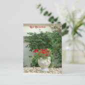 赤ゼラニウム葉書 ポストカード (スタンド正面)