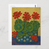 赤ゼラニウム葉書 ポストカード (正面/裏面)