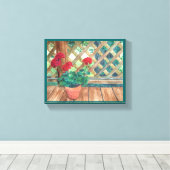 赤ゼラニウム キャンバスプリント (インサイチュ (ウッドフロア))