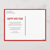 赤タイポグラフィフォトコラージュ新年 シーズンポストカード (裏面)