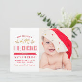 赤タイポグラフィベビーの休日出産発表 シーズンカード (スタンド正面)