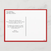 赤タイポグラフィメリークリスマストリップコラージュ シーズンポストカード (裏面)