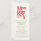 赤タイポグラフィ企業ののクリスマスホリデーパーティー 招待状 (正面)