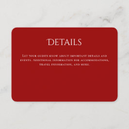 赤タイポグラフィ曲線結婚詳細 エンクロージャーカード