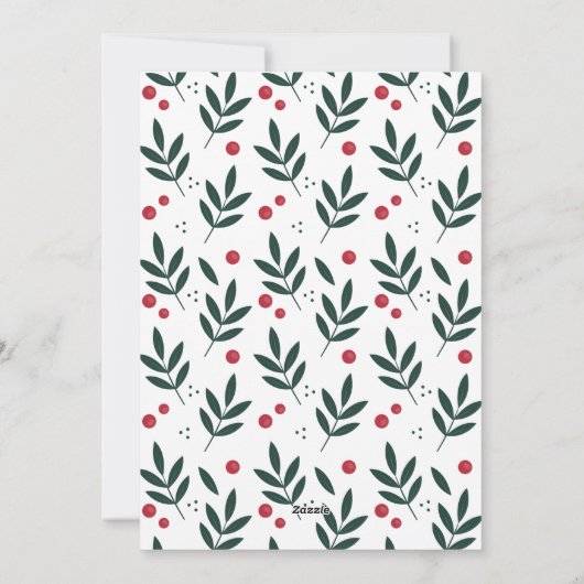 赤タイポグラフィ雪片メリークリスマスフォト シーズンカード (裏面)