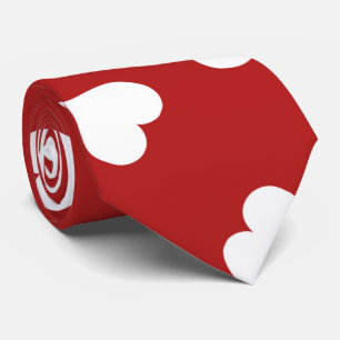 赤タイ白ハート ネクタイ