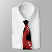 赤タイ黒ハートと白 ネクタイ (タイ)