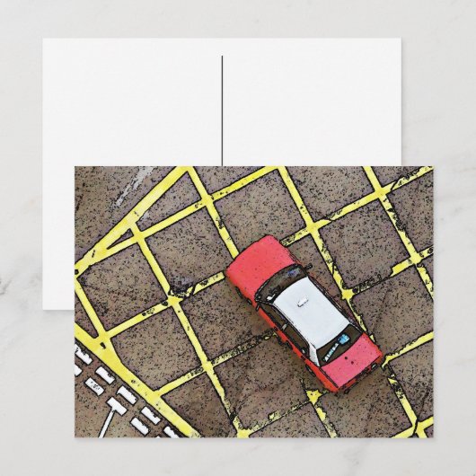 赤タクシー ポストカード (正面/裏面)