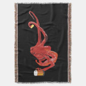 赤タコのビール愛好家 スローブランケット (正面縦)