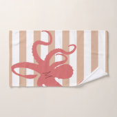 赤タコモダンビーチ白砂ストライプの バスタオルセット (ハンドタオル)