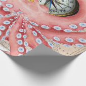赤タコヴィンテージマップコンパス ラッピングペーパー (角)