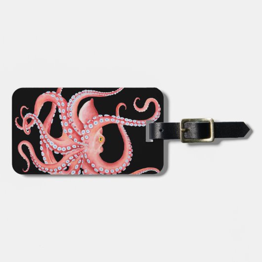 赤タコ水（黒） ラゲッジタグ (正面横)