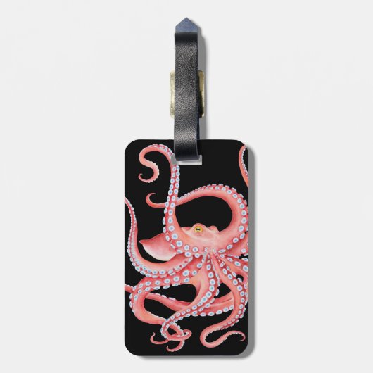 赤タコ水（黒） ラゲッジタグ (裏面縦)