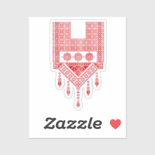 赤タスリーズクロスステッチ伝統的刺繍 シール (シート)