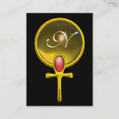 赤タリスマン・トパーズモノグラム明るい黄色の黒 名刺 (裏面)