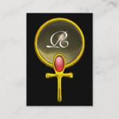 赤タリスマンRUBYモノグラム明るい黄色の灰色 名刺 (裏面)