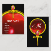 赤タリスマンRUBYモノグラム鮮やかな黒い黄色 名刺 (正面/裏面)