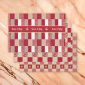 赤タン素朴金ゴールドパッチワークキルトラブジョイスターズ ラッピングペーパーシート