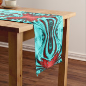 赤ターコイズのフラクタル ミディアムテーブルランナー (インサイチュ)