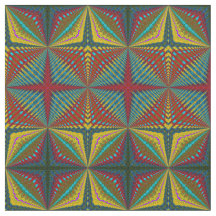 赤ターコイズイエロー モダン エスニック テキスタイル トライバル プリント