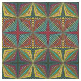 赤ターコイズイエロー モダン エスニック テキスタイル トライバル プリント ファブリック