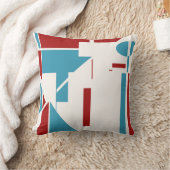 赤ターコイズホワイトMCM – 幾何インスパイアデザイン クッション (ブランケット)