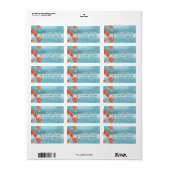 赤ターコイズポピー結婚のアドレス ラベル (フルシート)