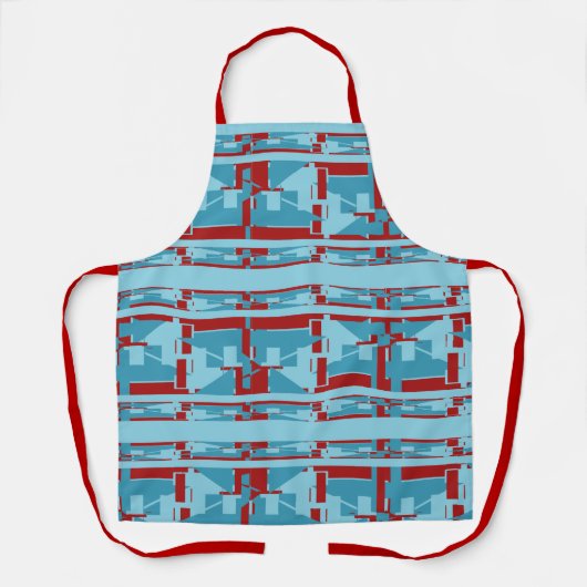 赤ターコイズ地中海のルックパネルオンアクア エプロン (正面)