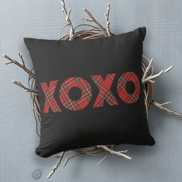 赤タータンチェッククリスマスパターン アウトドアクッション