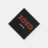 赤タータンチェッククリスマスパターン スタンダードカクテルナプキン (角)