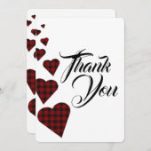 赤タータンチェックサンキューカード サンキューカード (正面/裏面)