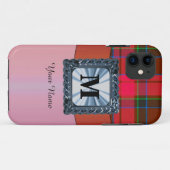 赤タータンチェックプライドパーソナライズされたモノグラム Case-Mate iPhoneケース (裏面(横))