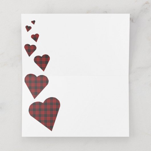 赤タータンチェック表座席表又は護送カード プレイスカード (内部開封)