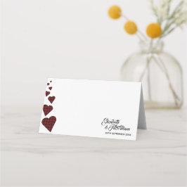 赤タータンチェック表座席表又は護送カード プレイスカード