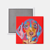 赤ダックスシャント冷凍機磁石 マグネット (正面/裏面)