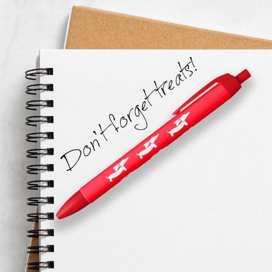 赤ダックスシャンドウィーナードッグインクペン 黒ボールペン