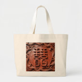 赤ダブルハピネストートバッグ – ウェディングに最適 ラージトートバッグ (正面)