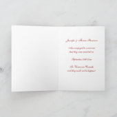 赤ダマスクたった今結婚しました写真アナウンスメントカード 案内状 (内部)