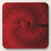 赤ダマスクハート コースター (正面)