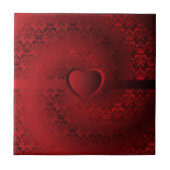 赤ダマスクハート タイル (正面)